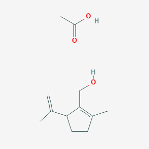 molecular formula C12H20O3 B14425901 Acetic acid;(2-methyl-5-prop-1-en-2-ylcyclopenten-1-yl)methanol CAS No. 80113-88-8
