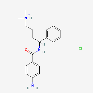 molecular formula C19H26ClN3O B14425919 p-Amino-N-(alpha-(3-(dimethylamino)propyl)benzyl)benzamide hydrochloride CAS No. 80704-43-4