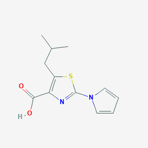 5-(2-methylpropyl)-2-(1H-pyrrol-1-yl)-1,3-thiazole-4-carboxylic acid