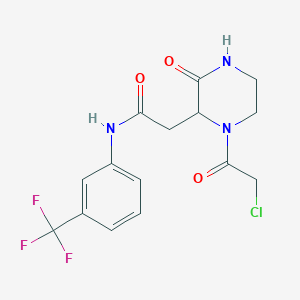 2-[1-(chloroacetyl)-3-oxopiperazin-2-yl]-N-[3-(trifluoromethyl)phenyl]acetamide