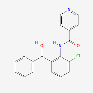molecular formula C19H15ClN2O2 B14425994 N-{2-Chloro-6-[hydroxy(phenyl)methyl]phenyl}pyridine-4-carboxamide CAS No. 82211-25-4
