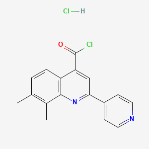7,8-Dimethyl-2-(pyridin-4-yl)quinoline-4-carbonyl chloride hydrochloride