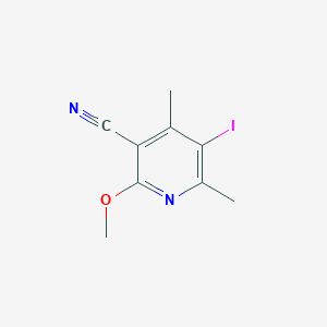 molecular formula C9H9IN2O B1442607 5-Iodo-2-methoxy-4,6-dimethylpyridine-3-carbonitrile CAS No. 858120-02-2