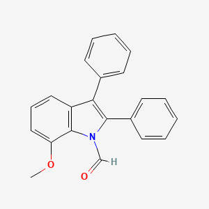 molecular formula C22H17NO2 B14426079 7-Methoxy-2,3-diphenyl-1H-indole-1-carbaldehyde CAS No. 83824-14-0