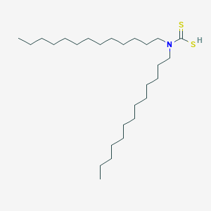 molecular formula C27H55NS2 B14426086 Carbamodithioic acid, ditridecyl- CAS No. 81241-77-2