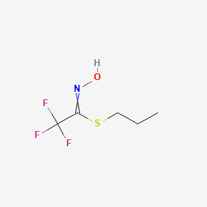 molecular formula C5H8F3NOS B14426134 propyl 2,2,2-trifluoro-N-hydroxyethanimidothioate CAS No. 82986-00-3