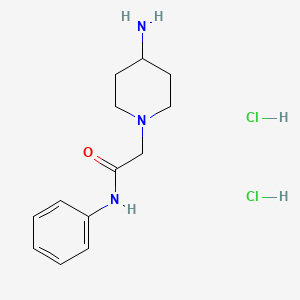 molecular formula C13H21Cl2N3O B1442614 2-(4-aminopiperidin-1-yl)-N-phenylacetamide dihydrochloride CAS No. 1332530-11-6