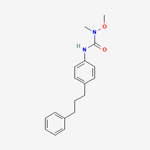 molecular formula C18H22N2O2 B14426157 N-Methoxy-N-methyl-N'-[4-(3-phenylpropyl)phenyl]urea CAS No. 81362-51-8