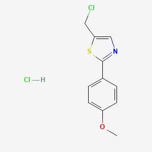 molecular formula C11H11Cl2NOS B1442627 5-(Chloromethyl)-2-(4-methoxyphenyl)thiazole hydrochloride CAS No. 1332528-77-4