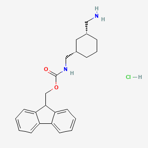 molecular formula C23H29ClN2O2 B1442630 (9H-Fluoren-9-yl)methyl (((1S,3R)-3-(aminomethyl)cyclohexyl)methyl)carbamate hydrochloride CAS No. 1274891-91-6