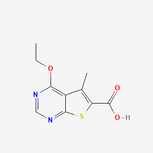 molecular formula C10H10N2O3S B1442632 4-Ethoxy-5-methylthieno[2,3-d]pyrimidine-6-carboxylic acid CAS No. 1343152-42-0