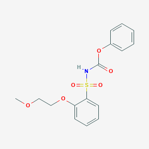 molecular formula C16H17NO6S B14426369 Phenyl [2-(2-methoxyethoxy)benzene-1-sulfonyl]carbamate CAS No. 82021-00-9