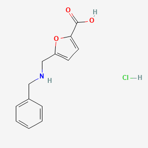 molecular formula C13H14ClNO3 B1442643 5-[(Benzylamino)methyl]-2-furoic acid hydrochloride CAS No. 944895-86-7