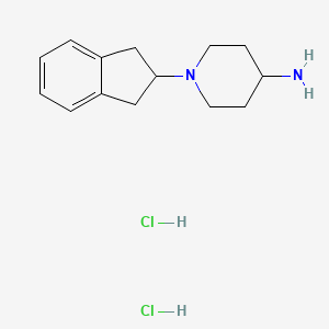 molecular formula C14H22Cl2N2 B1442644 1-(2,3-dihydro-1H-inden-2-yl)piperidin-4-amine dihydrochloride CAS No. 1332529-41-5