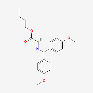 molecular formula C21H25NO4 B14426494 Butyl (2E)-{[bis(4-methoxyphenyl)methyl]imino}acetate CAS No. 86207-14-9
