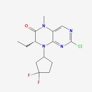 (7R)-2-Chloro-8-(3,3-difluorocyclopentyl)-7-ethyl-7,8-dihydro-5-methyl-6(5H)-pteridinone
