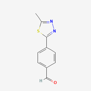 molecular formula C10H8N2OS B1442674 4-(5-Methyl-1,3,4-thiadiazol-2-yl)benzaldehyde CAS No. 1333472-89-1
