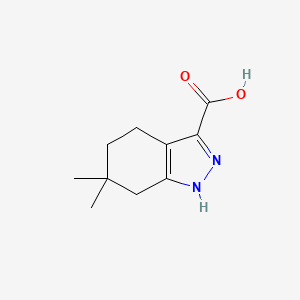 molecular formula C10H14N2O2 B1442675 6,6-Dimethyl-4,5,6,7-tetrahydro-1H-indazole-3-carboxylic acid CAS No. 581083-30-9