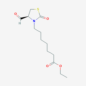 molecular formula C13H21NO4S B14426760 ethyl 7-[(4S)-4-formyl-2-oxo-1,3-thiazolidin-3-yl]heptanoate CAS No. 82430-18-0