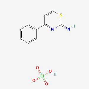 molecular formula C10H9ClN2O4S B14426776 Perchloric acid;4-phenyl-1,3-thiazin-2-imine CAS No. 83239-41-2