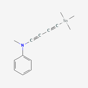 molecular formula C14H17NSn B14426781 N-Methyl-N-[4-(trimethylstannyl)buta-1,3-diyn-1-yl]aniline CAS No. 82505-83-7