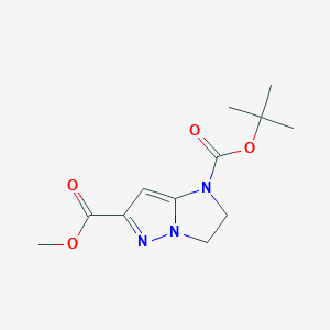 molecular formula C12H17N3O4 B1442690 1-Tert-butyl 6-methyl 2,3-dihydro-1H-imidazo[1,2-B]pyrazole-1,6-dicarboxylate CAS No. 1200497-67-1