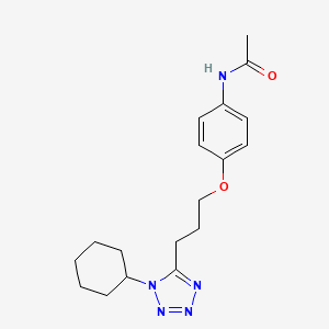 molecular formula C18H25N5O2 B14426909 N-{4-[3-(1-Cyclohexyl-1H-tetrazol-5-yl)propoxy]phenyl}acetamide CAS No. 81822-80-2