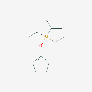 molecular formula C14H28OSi B14426915 Silane, (1-cyclopenten-1-yloxy)tris(1-methylethyl)- CAS No. 80522-45-8