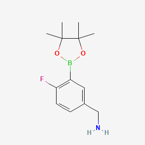 molecular formula C13H19BFNO2 B1442717 5-Aminomethyl-4-2luorophenylboronic acid, pinacol ester CAS No. 1544673-68-8