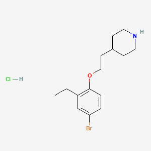 molecular formula C15H23BrClNO B1442719 4-Bromo-2-ethylphenyl 2-(4-piperidinyl)ethyl ether hydrochloride CAS No. 1220028-79-4
