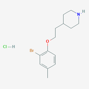 molecular formula C14H21BrClNO B1442722 4-[2-(2-Bromo-4-methylphenoxy)ethyl]piperidine hydrochloride CAS No. 1219972-22-1