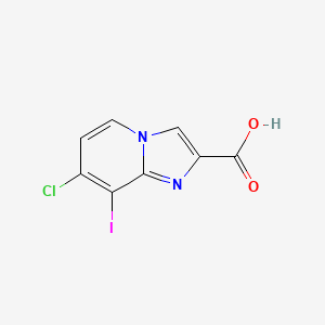 molecular formula C8H4ClIN2O2 B1442732 7-Chloro-8-iodoimidazo[1,2-a]pyridine-2-carboxylic acid CAS No. 1335112-99-6