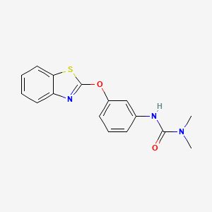 molecular formula C16H15N3O2S B14427381 N'-{3-[(1,3-Benzothiazol-2-yl)oxy]phenyl}-N,N-dimethylurea CAS No. 85742-61-6