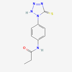 molecular formula C10H11N5OS B14427402 N-[4-(5-Sulfanylidene-2,5-dihydro-1H-tetrazol-1-yl)phenyl]propanamide CAS No. 84754-84-7