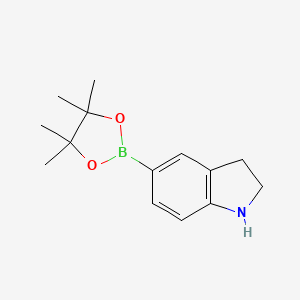 molecular formula C14H20BNO2 B1442743 5-(4,4,5,5-Tetramethyl-1,3,2-dioxaborolan-2-yl)indoline CAS No. 1062174-44-0