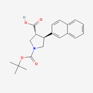 (3R,4S)-1-(tert-Butoxycarbonyl)-4-(naphthalen-2-yl)pyrrolidine-3-carboxylic acid