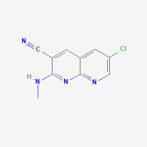 molecular formula C10H7ClN4 B1442758 6-Chloro-2-(methylamino)-1,8-naphthyridine-3-carbonitrile CAS No. 1335112-96-3