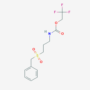 molecular formula C13H16F3NO4S B1442777 2,2,2-trifluoroethyl N-(3-phenylmethanesulfonylpropyl)carbamate CAS No. 1354952-74-1