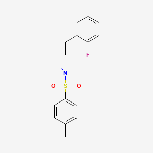 molecular formula C17H18FNO2S B1442781 3-[(2-Fluorophenyl)methyl]-1-(4-methylbenzenesulfonyl)azetidine CAS No. 1356739-43-9