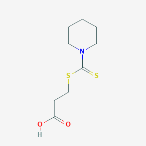 molecular formula C9H15NO2S2 B14427813 Propanoic acid, 3-[(1-piperidinylthioxomethyl)thio]- CAS No. 81994-78-7