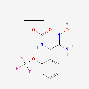 molecular formula C14H18F3N3O4 B1442800 tert-butyl N-[(N'-hydroxycarbamimidoyl)[2-(trifluoromethoxy)phenyl]methyl]carbamate CAS No. 1311319-55-7
