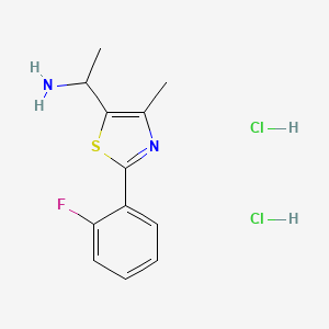 1-[2-(2-Fluorophenyl)-4-methyl-1,3-thiazol-5-yl]ethan-1-amine dihydrochloride