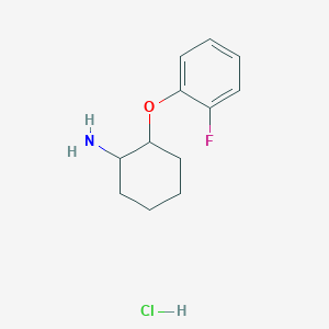 molecular formula C12H17ClFNO B1442803 2-(2-Fluorophenoxy)cyclohexan-1-amine hydrochloride CAS No. 1306603-32-6