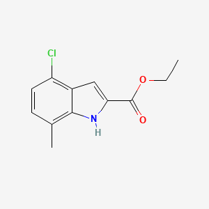 molecular formula C12H12ClNO2 B1442809 ethyl 4-chloro-7-methyl-1H-indole-2-carboxylate CAS No. 188248-23-9