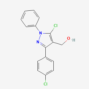 molecular formula C16H12Cl2N2O B1442821 [5-Chloro-3-(4-chloro-phenyl)-1-phenyl-1H-pyrazol-4-yl]-methanol CAS No. 55828-93-8