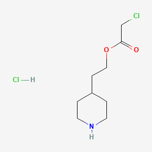 molecular formula C9H17Cl2NO2 B1442840 2-(4-Piperidinyl)ethyl 2-chloroacetate hydrochloride CAS No. 1220031-70-8