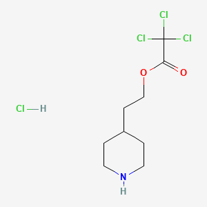 molecular formula C9H15Cl4NO2 B1442842 2-(4-哌啶基)乙基 2,2,2-三氯乙酸盐 CAS No. 1219979-87-9