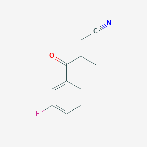 molecular formula C11H10FNO B1442858 4-(3-Fluorophenyl)-3-methyl-4-oxobutanenitrile CAS No. 1247651-44-0