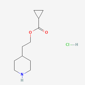 molecular formula C11H20ClNO2 B1442862 2-(4-Piperidinyl)ethyl cyclopropanecarboxylate hydrochloride CAS No. 1220038-23-2