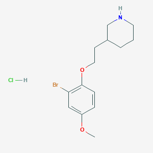 molecular formula C14H21BrClNO2 B1442864 3-[2-(2-Bromo-4-methoxyphenoxy)ethyl]piperidine hydrochloride CAS No. 1219964-17-6